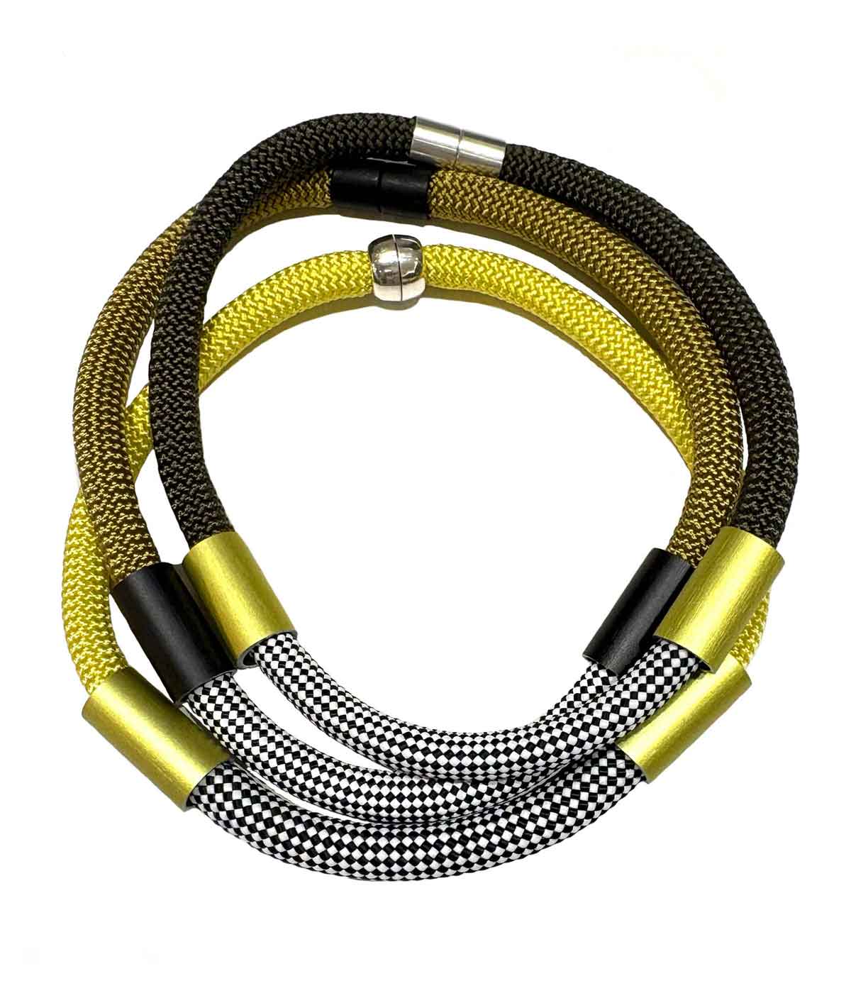 Aventurine, bijoux de créateur, bijoux originaux, bijoux colorés, collier Calista, kaki, mordoré, jaune de Christina Brampti