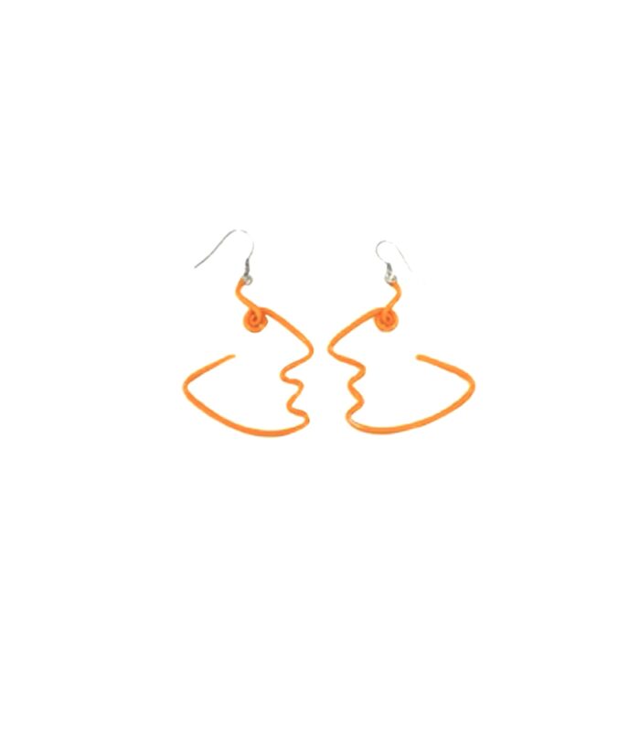 Samuel Coraux, boucles d'oreilles Sibylle, orange, bijoux de créateurs, bijoux fantaisie, bijoux originaux