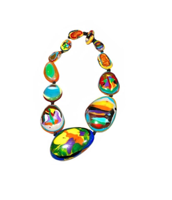 Aventurine, bijoux de créateurs, bijoux originaux, bijoux fashion, collier Galets, multicolore de Sobral