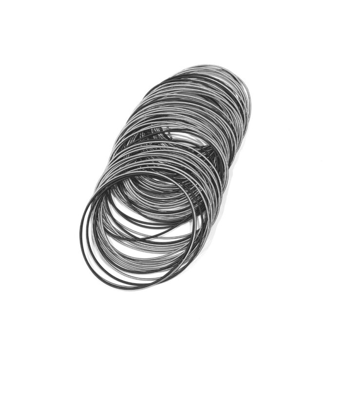 La mollla ,, bracelet Louise, noir et argenté, bijoux de créateurs, fantaisie, contemporains