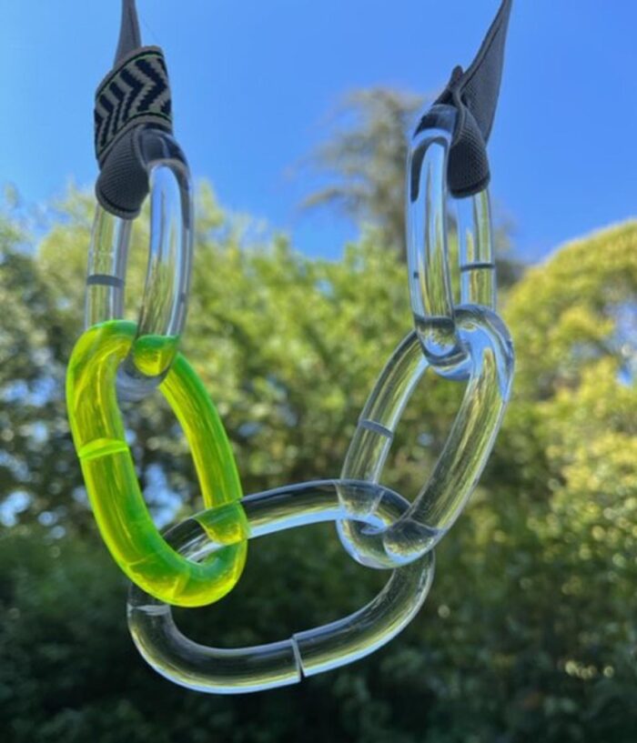 Aventurine, Bijoux de créateursChristina Brampti, collier Célina, jaune fluo-transparent, bijoux fantaisie, bijoux originaux