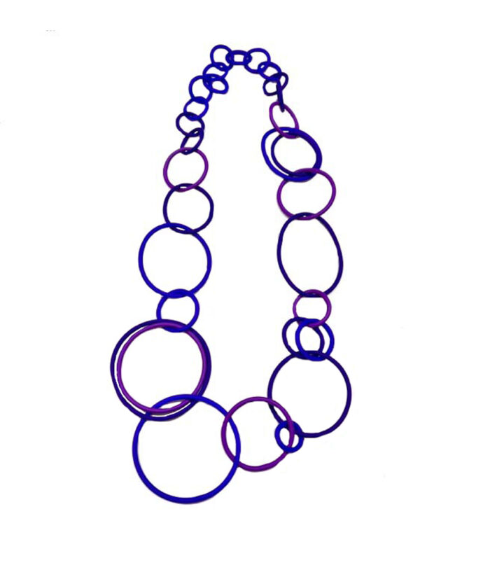 Aventurine, bijoux de créateurs, bijoux originaux, collier Sidonie, bleu et violet de Samuel Coraux