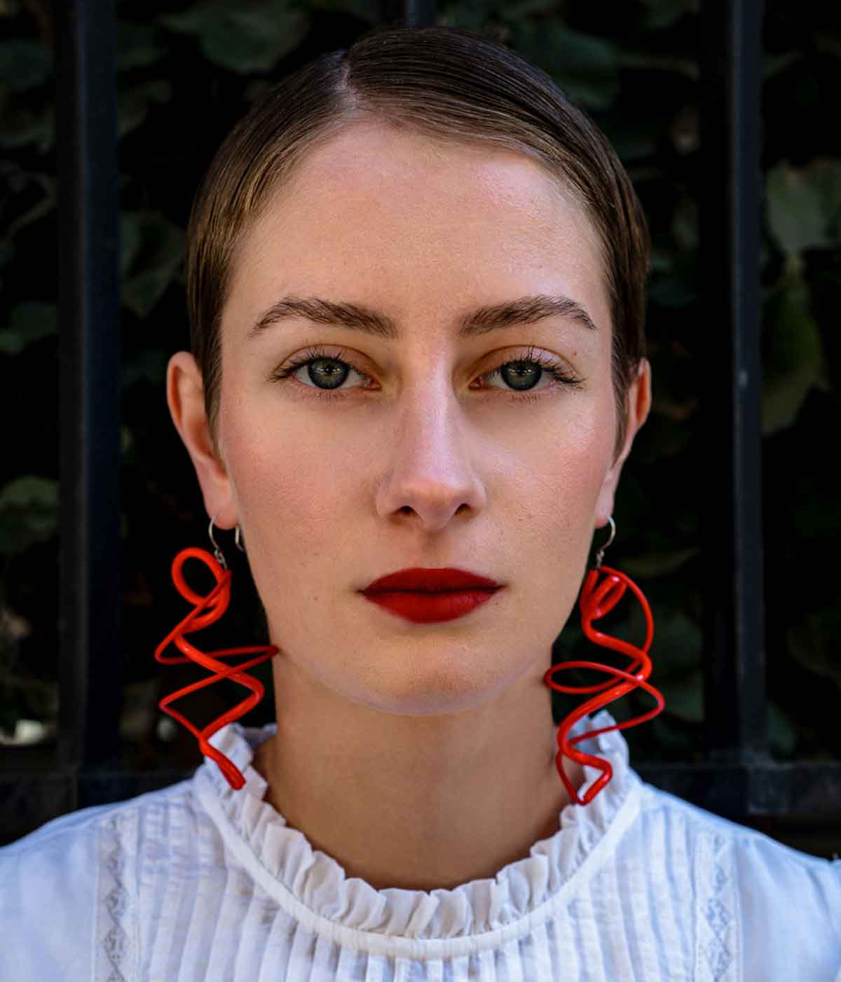 Aventurine, bijoux de créateur, bijoux originaux, bijoux colorés, boucles d'oreilles Speed 2- rouge de Samuel Coraux