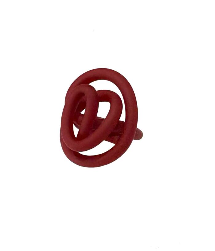 Aventurine, bijoux de créateur, bijoux originaux, bijoux colorés, bague Scarlet rouge mat de Samuel Coraux