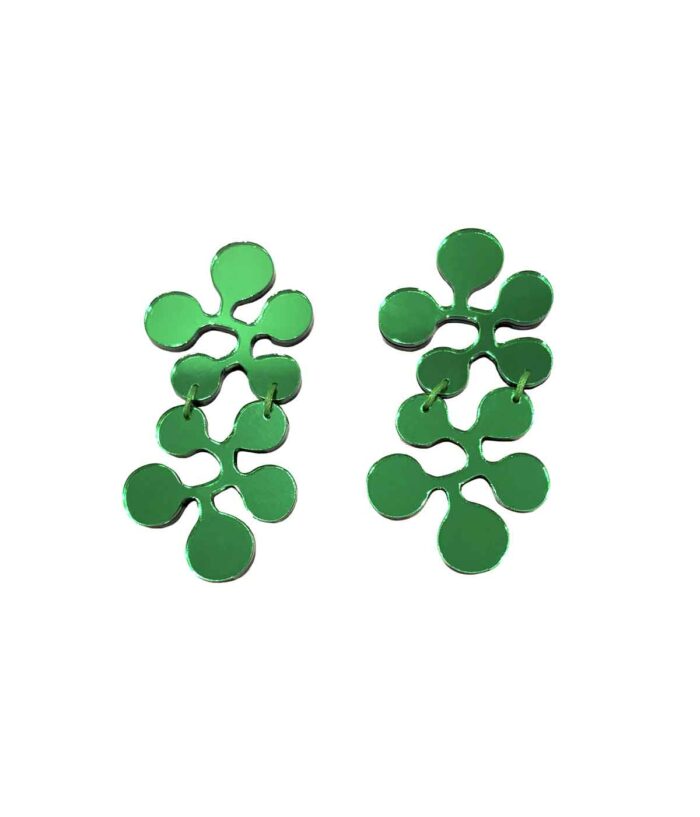 Aventurine, bijoux de créateur, bijoux originaux, bijoux colorés, boucles d'oreilles Cala, vert menthe de Christina Brampti