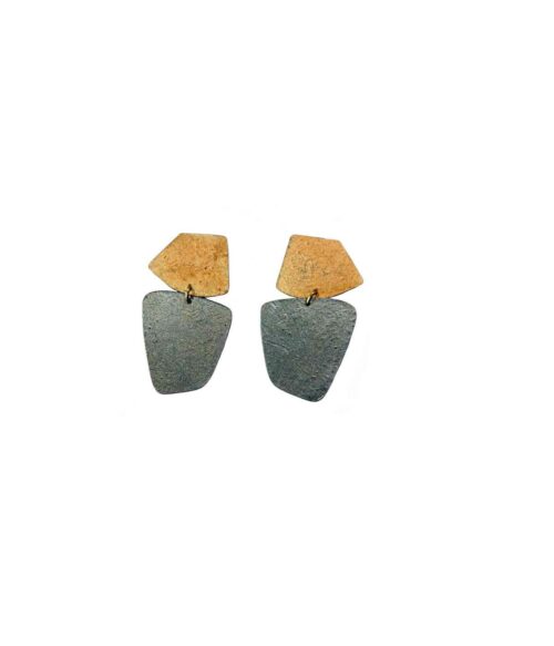 Aventurine, bijoux de créateur, bijoux originaux, bijoux colorés, boucles d'oreilles , noir et camer de Foteini Liami