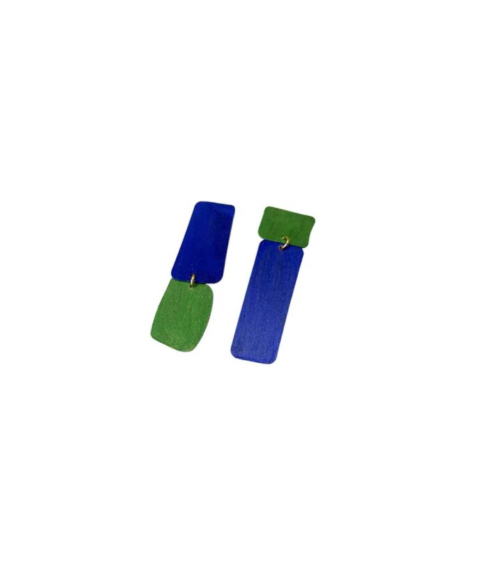Aventurine, bijoux de créateurs, bijoux originaux, bijoux fantaisies, boucles d'oreilles Fantasy bleu et vert de Foteini Liami