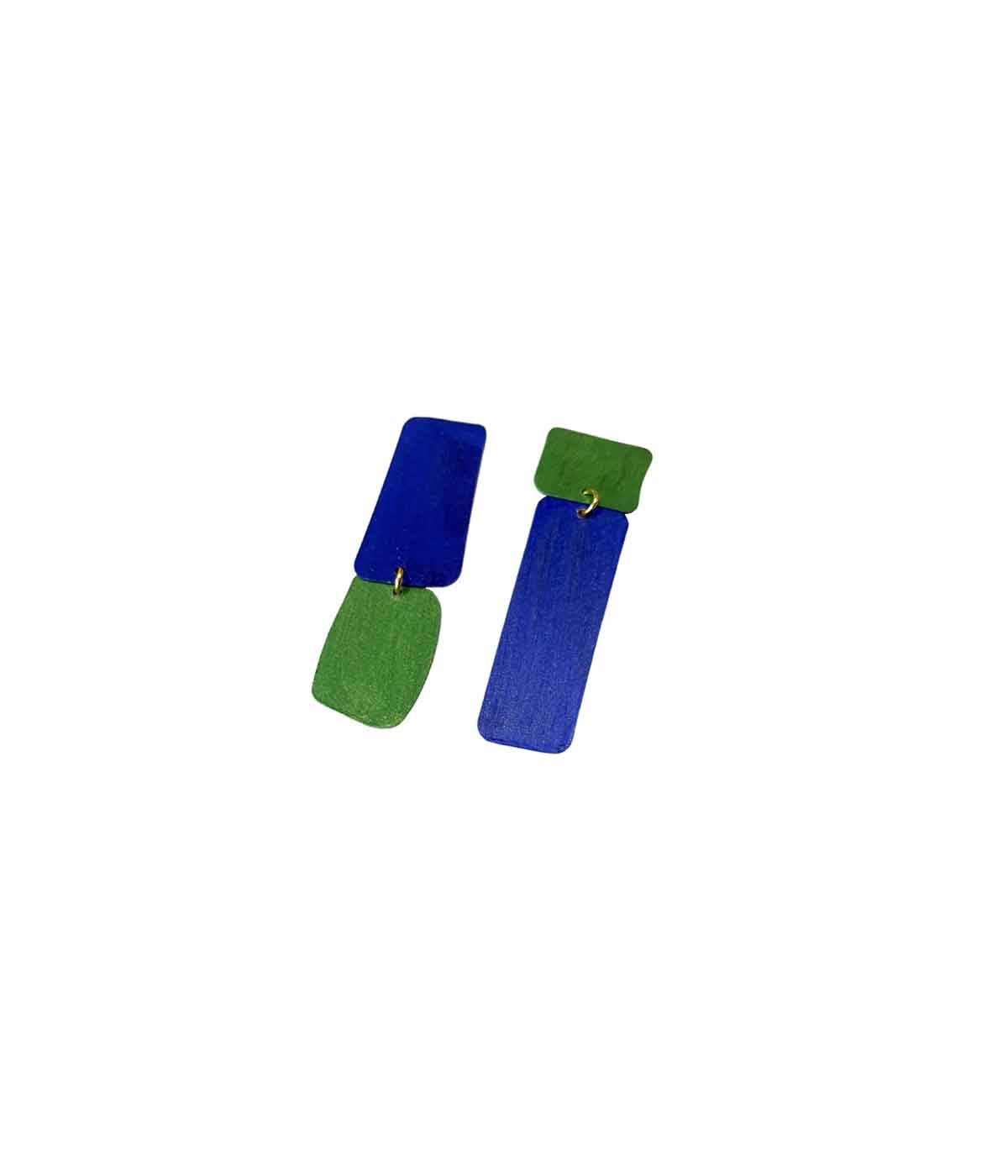 Aventurine, bijoux de créateurs, bijoux originaux, bijoux fantaisies, boucles d'oreilles Fantasy bleu et vert de Foteini Liami
