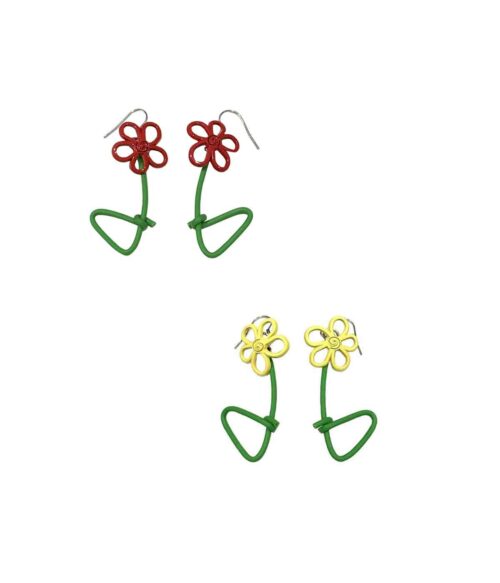 Aventurine, bijoux de créateur, bijoux originaux, bijoux colorés, boucles d'oreilles Marguerite, de Samuel Coraux