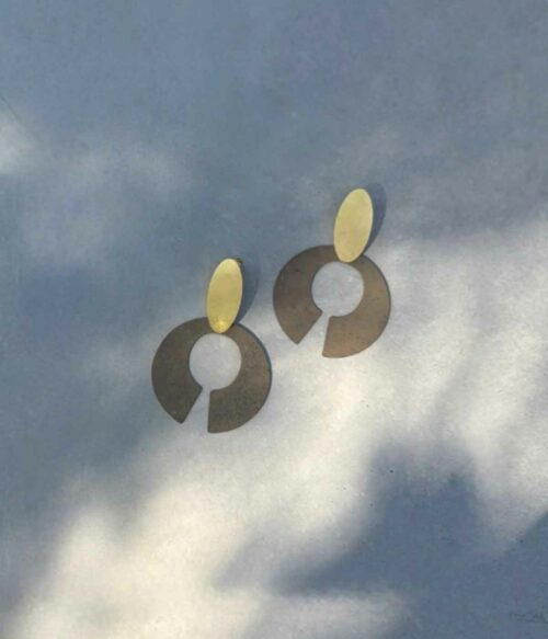 Aventurine, bijoux de créateurs, bijoux originaux, bijoux fantaisie, boucles d'oreilles Fauve, mordorées de Foteini Liami