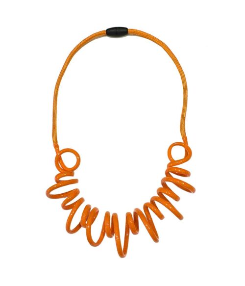 Aventurine, bijoux de créateur, bijoux originaux, bijoux colorés, collier Sunny orange de Samuel Coraux
