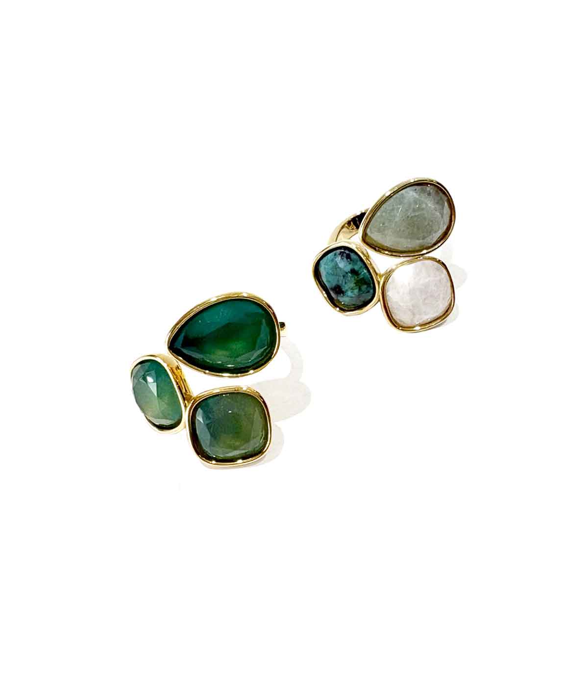 Aventurine, bijoux de créateur, bijoux originaux, bijoux colorés, bague Carlane duo