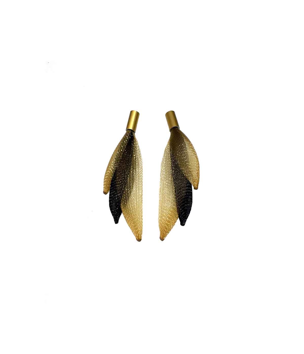 Aventurine, bijoux de créateur, bijoux originaux, bijoux colorés, boucles d'oreilles Celeste, doré de Christina Brampti