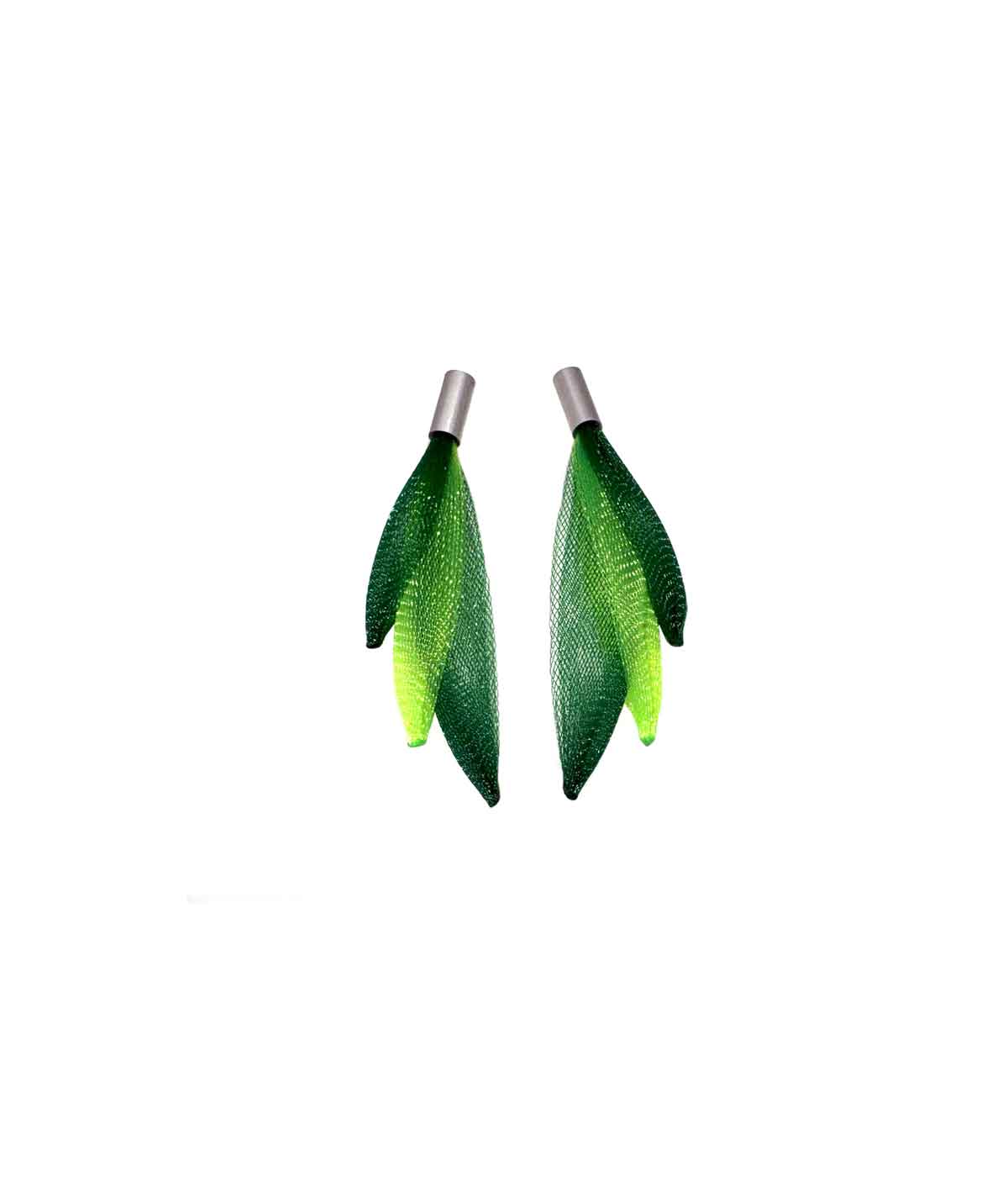 Aventurine, bijoux de créateur, bijoux originaux, bijoux colorés, boucles d'oreilles Celeste, vert clair et vert foncé de Christina Brampti