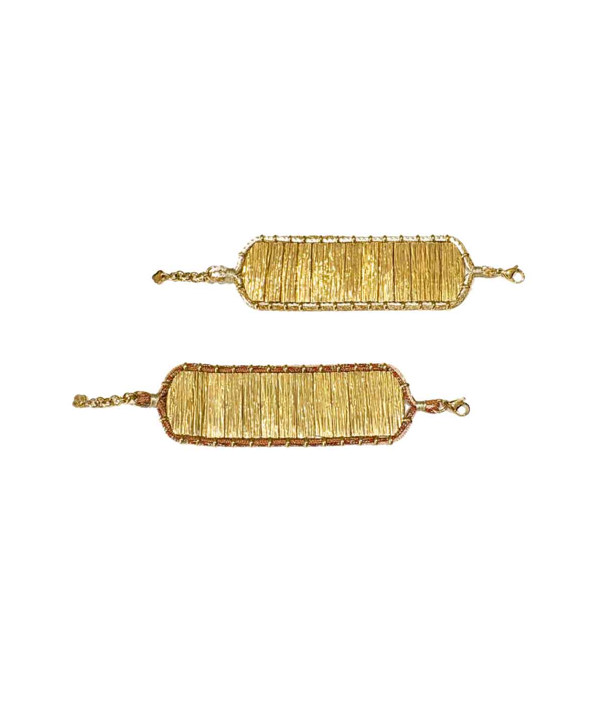 Aventurine, designer jewelry, costume jewelry, unique jewelry, Hanaé cuff in gold-beige and gold-nude