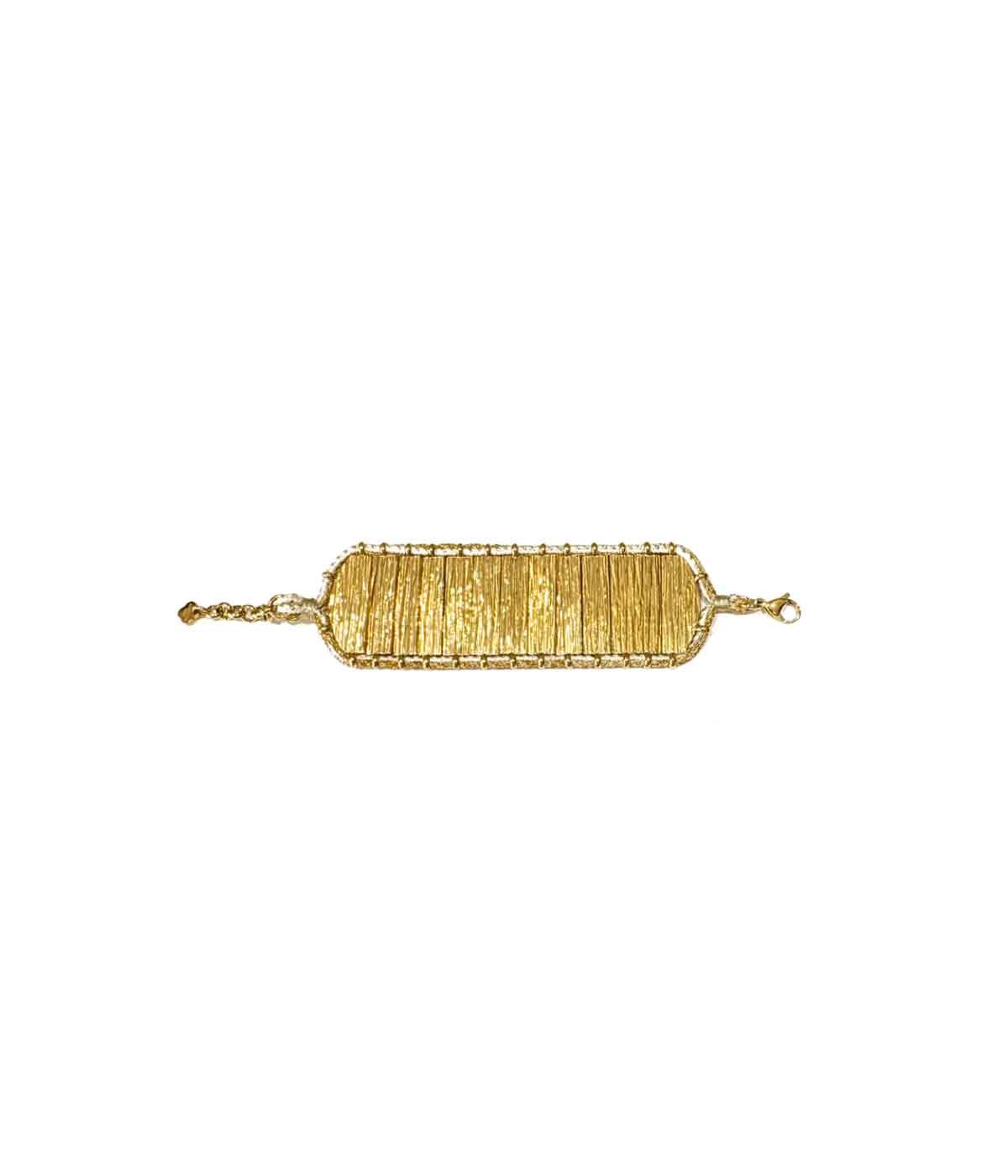 Aventurine, designer jewelry, costume jewelry, unique jewelry, Hanaé cuff in gold and beige