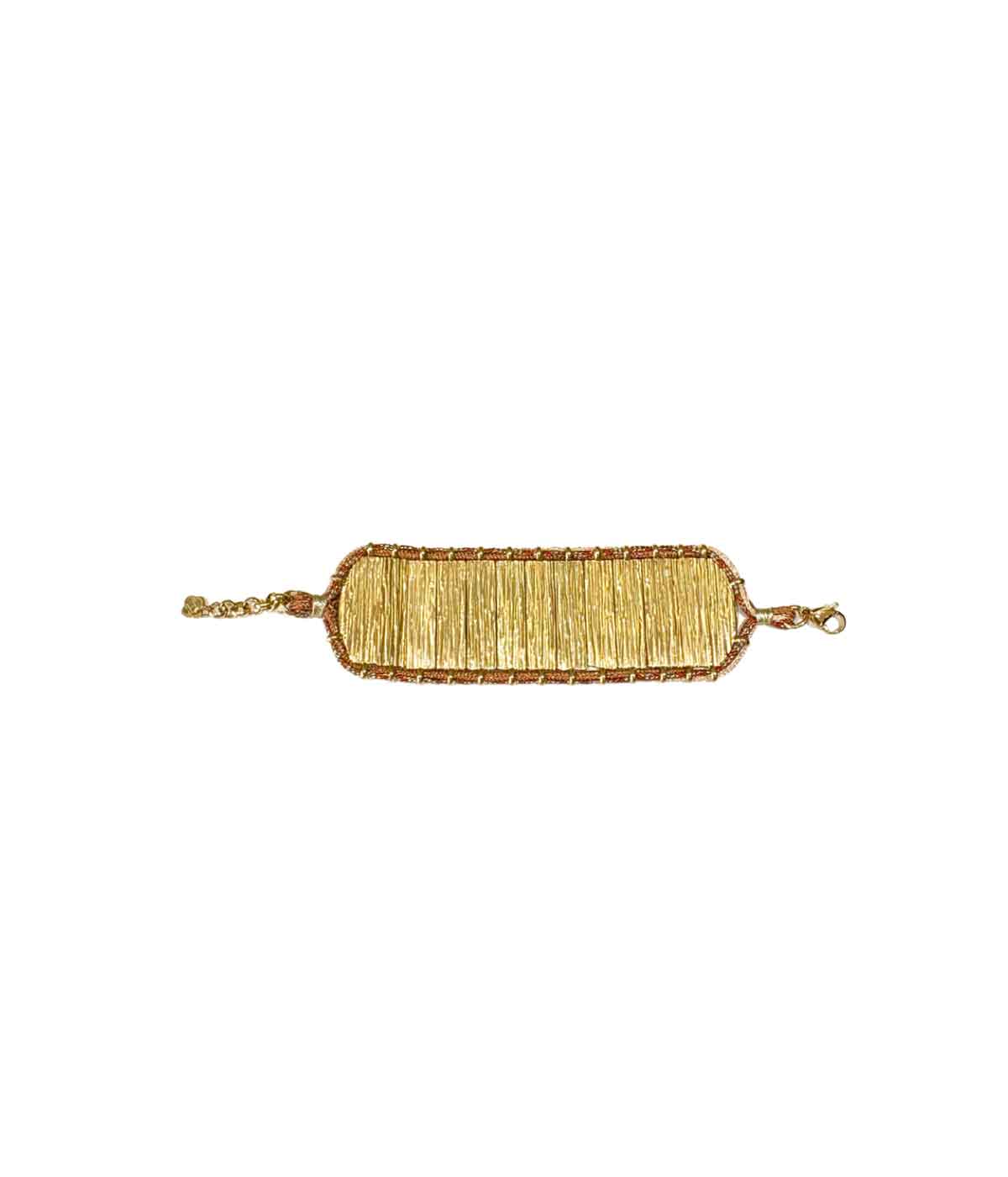 Aventurine, designer jewelry, costume jewelry, unique jewelry, Hanaé cuff in gold and nude