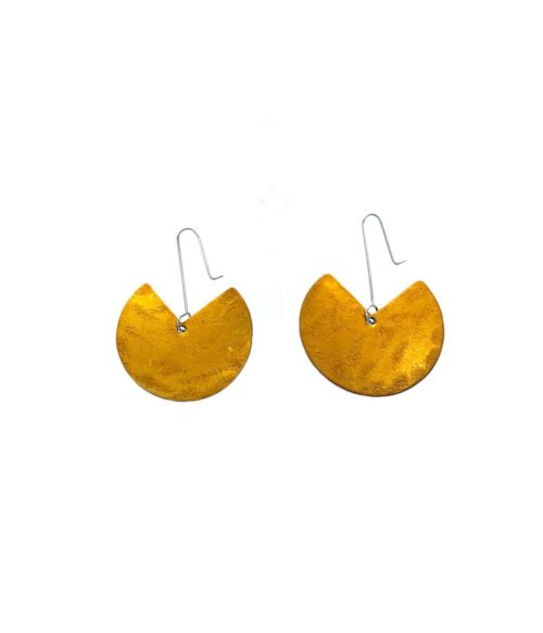 Aventurine, bijoux de créateur, bijoux originaux, bijoux colorés, boucles d'oreilles Ovia, jaune de Oana Millet