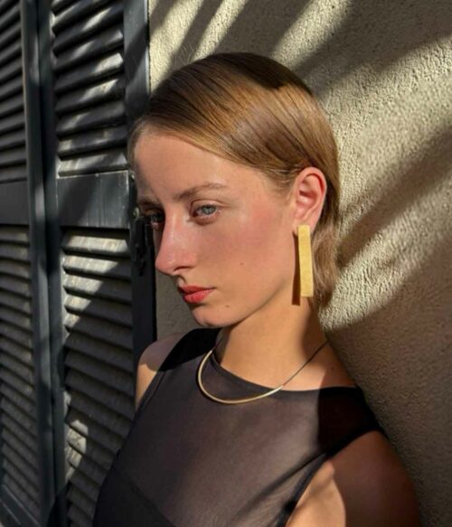 Aventurine, bijoux de créateurs, bijoux originaux, bijoux fantaisie, boucles d'oreilles Vahé - dorées de Character